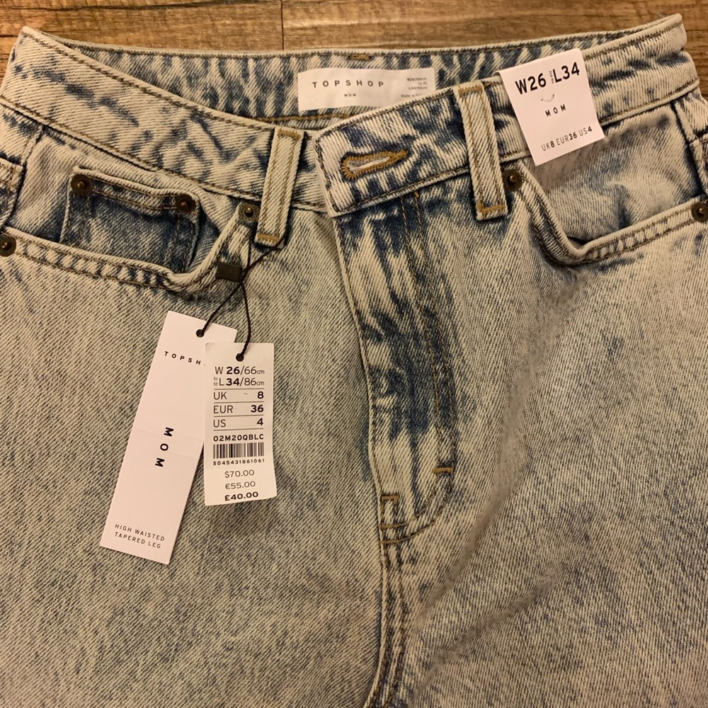 Brand new top shop mom jeans